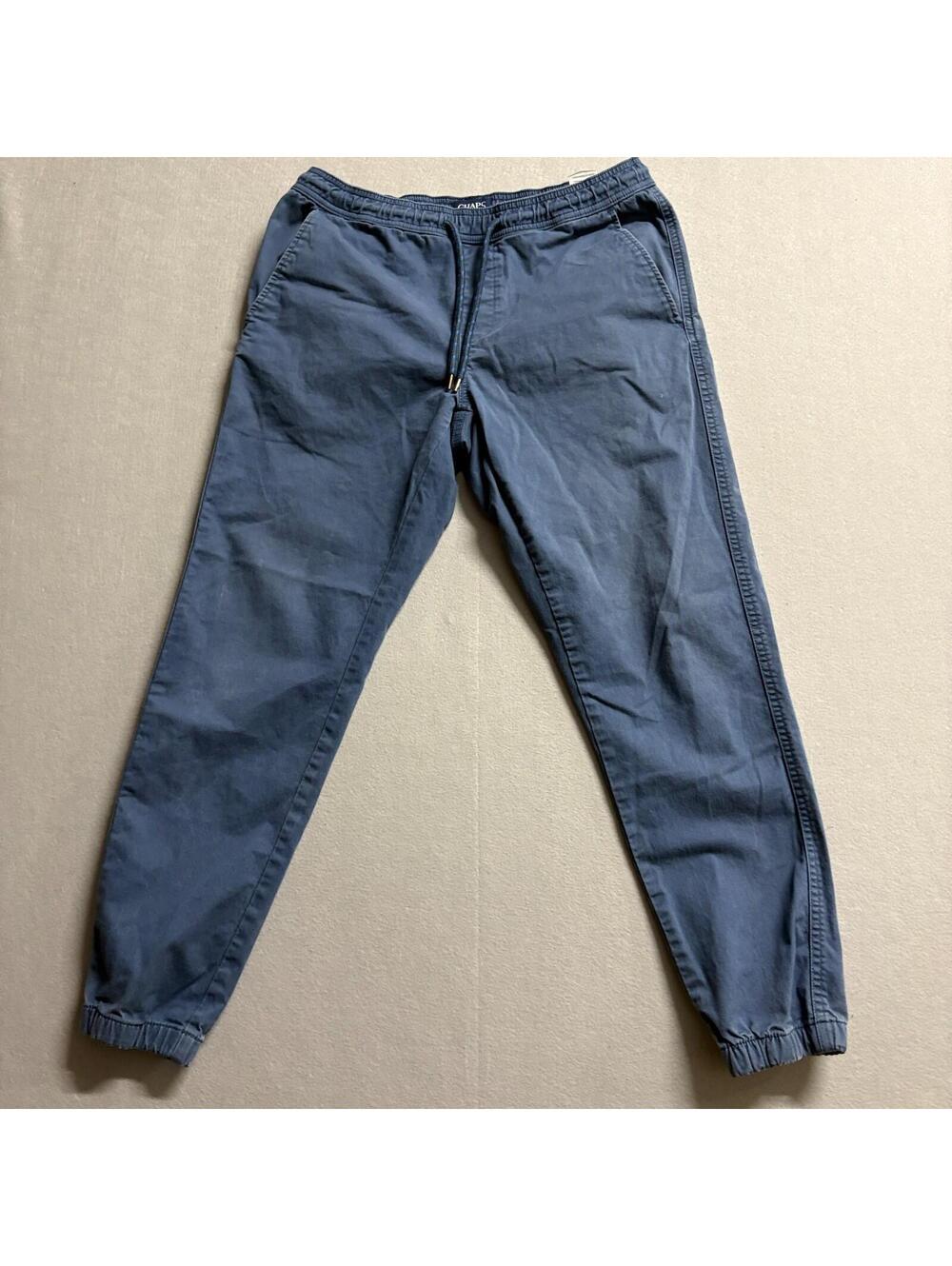 Chaps Jogger Pants Mens Medium Fits Like 31x27 Blue Stretch Casual Athleisure